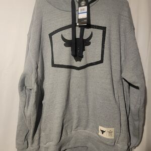Under Armour Mens Project Rock Warm-Up Hoodie Gray XL 1346067-011